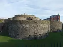 Deal Castle, erbaut von 1539 bis 1540 durch Heinrich VIII., Wasserburg aus Stein mit einen Bergfried (02.09.2023)