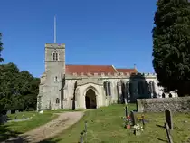 Acton, Pfarrkirche All Saints, erbaut ab 1250, Kirchenschiff 15. Jahrhundert (07.09.2023)