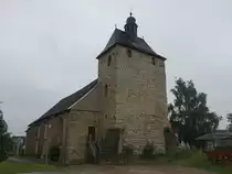 Wolkramshausen, evangelische St. Trinitatis Kirche, erbaut im 14. Jahrhundert (30.06.2023)