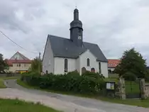 Irfersgr�n, evangelische Kirche, erbaut im 12. Jahrhundert (12.08.2023)