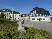 Zw�nitz, kurs�chsische Posts�ule und Fachwerkh�user am Markt (19.08.2023)