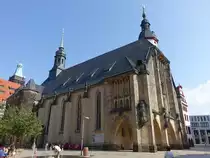 Chemnitz, evangelische Stadtkirche St. Jacobi, erbaut im 14. Jahrhundert (20.08.2023)