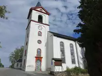 Gr�nhainichen, evangelische Kirche, Saalkirche mit Westturm, erbaut von 1848 bis 1850 (17.09.2023)