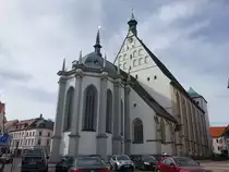 Freiberg, Dom St. Marien am Untermarkt, sp�tgotische Hallenkirche, erbaut von 1484 bis 1512 (18.09.2023)