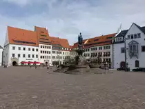 Freiberg, H�user und Brunnendenkmal am Obermarkt (18.09.2023)