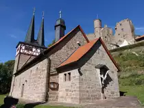 Rimbach, kath. St. Marien Kirche, erbaut um 1400, Doppelkirchturm erbaut 1921 (26.09.2023)