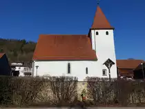 T�ging, Pfarrkirche St. Peter, fr�hgotischer Saalbau mit Chorturm (12.03.2017)