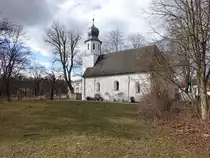 Woffenbach, evangelische Schlo�kirche St. Margaretha, erbaut 1680 (05.03.2017)