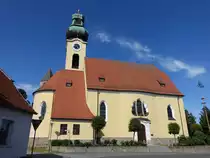 Waldau, Pfarrkirche St. Johannes, erbaut 1912 durch Heinrich Hauberrisser (20.05.2018)