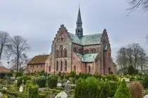Die Klosterkirche in L�gumkloster (deutsch L�gumkloster) in Nordschleswig. Das Kloster L�gumkloster ist ein ehemaliges Zisterzienserm�nchskloster
Aufnahme: 18. M�rz 2024
