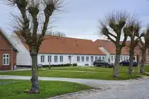H�user am ehemaligen Marktplatz in L�gumkloster (d�nisch L�gumkloster) in Nordschleswig/S�nderjylland. Aufnahme: 18. M�rz 2024.