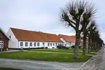 H�user an der Vestergade in L�gumkloster (d�nisch L�gumkloster) in Nordschleswig/S�nderjylland. Aufnahme: 18. M�rz 2024.