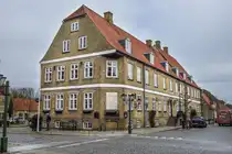 Das Hotel der Br�dergemeinde in der Kleinstadt Christiansfeld in Nordschleswig (S�nderjylland). Aufnahme: 18. M�rz 2024.
