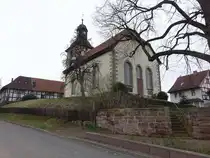 Beienrode, evangelische St. Bartholom�us Kirche, erbaut 1732 (18.03.2024)
