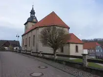 Kreuzebra, Pfarrkirche St. Sergius und Bacchus, erbaut von 1739 bis 1740 (18.03.2024)