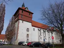 Osterode am Harz, Schlo�kirche St. Jacobi, gotischer Chor, Langhaus erbaut von 1751 bis 1752 (19.03.2024)
