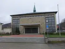 Bad Harzburg, kath. Liebfrauenkirche, erbaut von 1960 bis 1961 nach Pl�nen von Josef Fehlig (21.03.2024)
