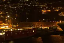 Blick am Abend auf Bergen am Abend am 28. Februar vom Hafen aus.