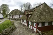 Fachwerksh�user an der Vib�k Wasserm~uhle auf der Insel Alsen. Aufnahme: 23. April 2024.