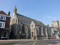 Dorchester, Pfarrkirche Holy Trinity, erbaut von 1875 bis 1876 durch Benjamin Ferrey (12.05.2024)