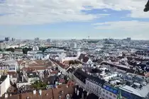 Blick vom S�dturm des Wiener Stephansdom in Richtung S�d-S�dost. Aufnahme: 18. Mai 2024.