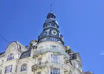 Ausschnitt eines Jugendstilgeb�udes in der L�wengasse im dritten Wiener Gemeindebezirk. Aufnahme: 19. Mai 2024.