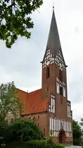 Im Bild die von 1903 bis 1907 erbaute evangelisch-lutherische Kirche St. J�rgen-Kirche. (Flensburg, Juni 2024)