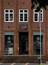 Er Eingangsbereich zur Alten B�cherei im Deutschen Haus von Flensburg. (Juni 2024)