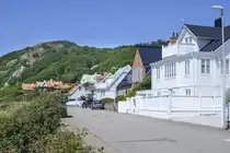 Norra Strandv�gen in M�lle auf der s�dschwedischen Halbinsel Kullen. Aufnahme: 26. Juni 2024.