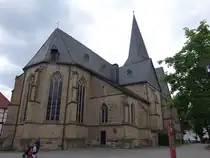 Lengerich, evangelische Stadtkirche, sp�tgotische Hallenkirche von 1497 (06.06.2024)