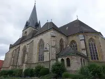 Greffen, Pfarrkirche St. Johannes der T�ufer, erbaut um 1500, erweitert 1899 (03.06.2024) 