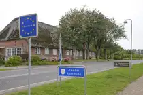 Reetdachhaus in Rutteb�ll (d�nisch Rudb�l) in Nordschleswig (d�nisch S�nderjylland). Die Adresse ist Rudb�lvej 44. Aufnahme: 3. August 2024.