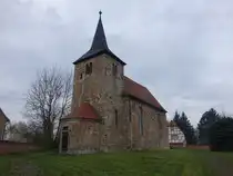 P�rsten, evangelische Dorfkirche, romanische Chorturmkirche, Langhaus umgebaut 1662 (01.04.2024)