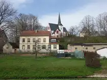 Niedergr�fenhain, evangelische St. Marien Kirche, erbaut im 13. Jahrhundert (31.03.2024)