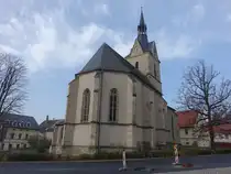 Rositz, sp�tgotische evangelische Dorfkirche, erbaut 1516 (31.03.2024)