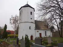 Knautnaundorf, evangelische Andreaskapelle, erbaut im 11. Jahrhundert (30.03.2024)