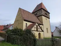 Walpernhain, evangelische Dorfkirche, erbaut im 11. Jahrhundert (29.03.2024)