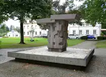 Waldkirch, der Europabrunnen im Elzpark, aufgestellt 1966, anl��lich der neuen St�dtepartnerschaft Waldkirch-Schlettstadt/Elsa�, Sept.2024