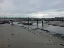 Shoreham-by-Sea, Adur Ferry Bridge �ber den Adur Fluss (07.09.2024)