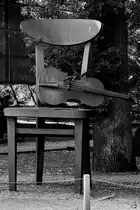 Eines von dreien �bergro�en Streichinstrumenten, welche in Anfang September 2024 in Kolberg (Kołobrzeg) entdeckt hatte.