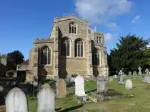 Elstow, Abteikirche St. Mary und St. Helena, erbaut ab 1075, die beiden westlichen Joche sind im fr�hgotischen Stil erbaut um 1225, restauriert von 1823 bis 1828 (11.09.2024)