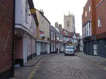 Norwich, H�user und Turm der St. George Kirche in der Princes Street (12.09.2024)
