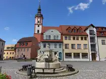 M�geln, Geb�ude und St. Johannes Kirche am Markt (13.07.2024)