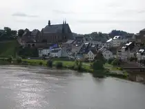 Saarburg, Ausblick auf die Altstadt mit St. Laurentius Kirche (03.08.2024)