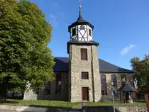 Stra�berg, evangelische St. Christopherus Kirche, erbaut im 18. Jahrhundert durch Johann Friedrich Penther (27.09.2024)