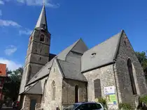 Quedlinburg, evangelische St. �gidien Kirche, gotische Hallenkirche mit barockem Ausbau, erbaut ab 1179 (28.09.2024)