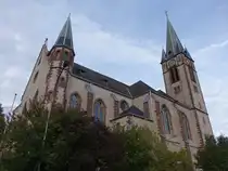 Geislautern, neugotische Pfarrkirche Maria Himmelfahrt, erbaut von 1906 bis 1907 nach dem Plan des Architekten Wilhelm Hector (12.10.2024)