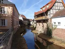 Woerth, H�user entlang des Bachs La Sauer (13.10.2024)