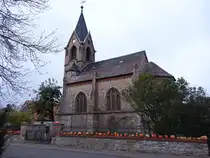 Aseleben, evangelische St. Bartholom�us Kirche, erbaut 1875 (01.11.2024)