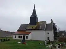 Etzoldshain, evangelische St. Martin Kirche, erbaut im 13. Jahrhundert (02.11.2024)